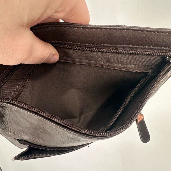 Vintage 90s Wilsons Leather Crossbody Bag Brown - Picture 11 of 15